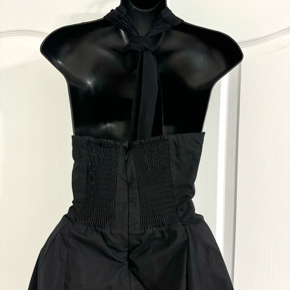 Anthropologie Glam Coquette Halter Fit & Flare Mini Dress NWT Medium Black LBD - Picture 8 of 9